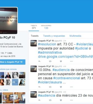 El primer juzgado del país con cuenta de Twitter es porteño