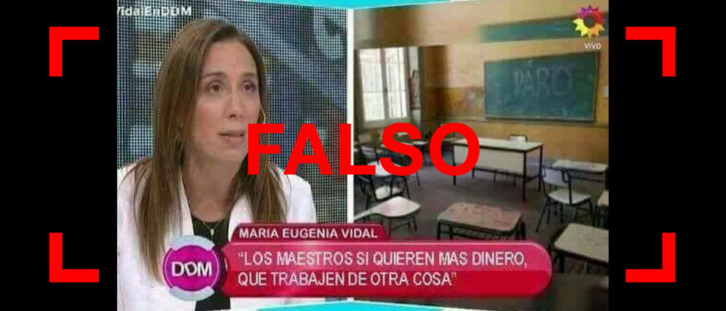 Es falso que Vidal dijo: “Los maestros si quieren más dinero que trabajen de otra cosa”