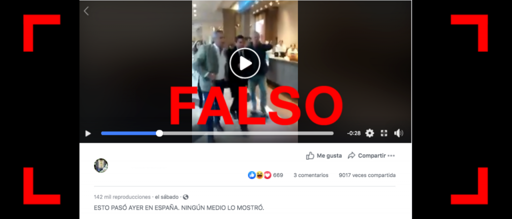 Reverso: No, el video de Alberto Fernández peleándose en un shopping no fue filmado en España ni es actual