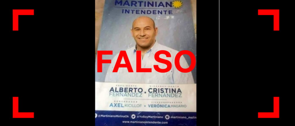 Reverso: Son falsos los afiches de campaña de Martiniano Molina apoyando a la fórmula Fernández-Fernández