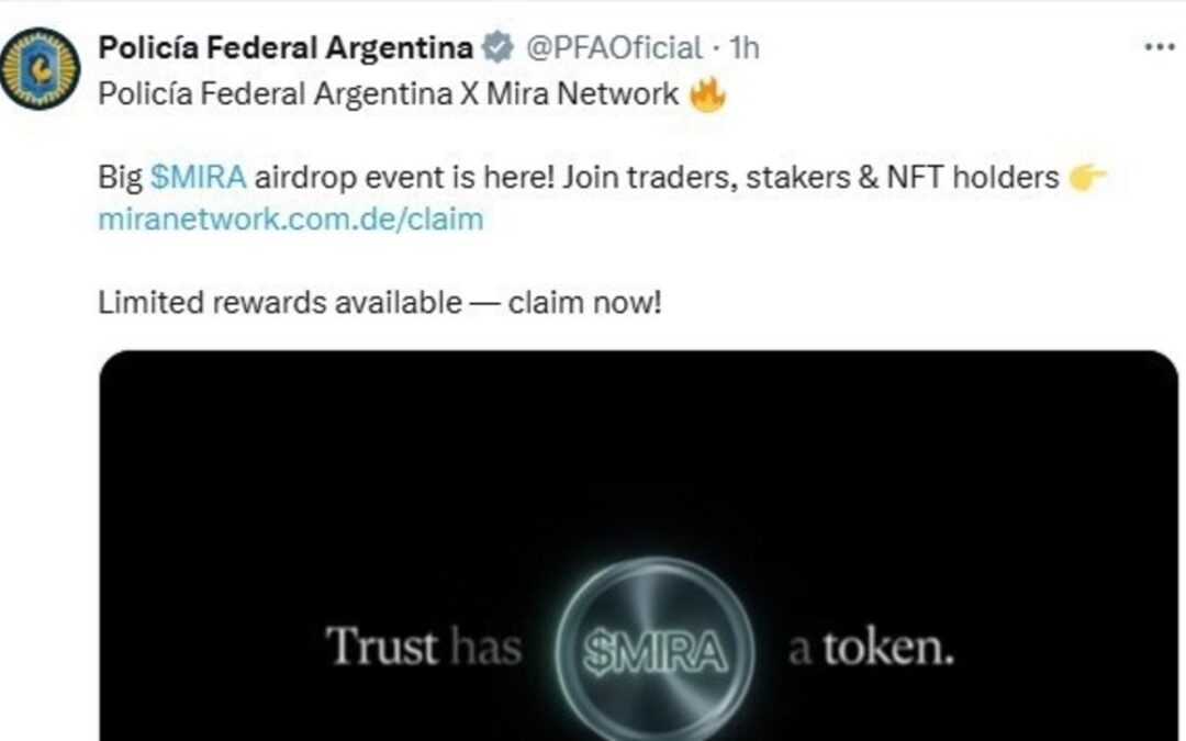 Hackearon la cuenta de X de la Policía Federal Argentina para promocionar una criptomoneda